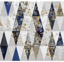 Motif géométrique de papier peint avec des motifs floraux et d'oiseaux