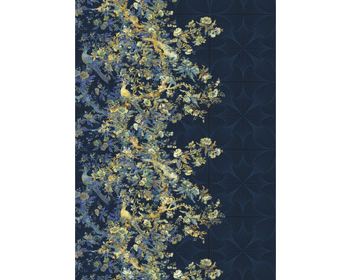 Papier peint à motif d'oiseaux et de fleurs