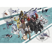 Illustration des personnages et vaisseaux spatiaux de Star Wars