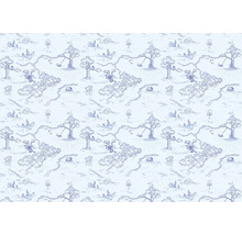 Papier peint avec motif de forêt et animaux
