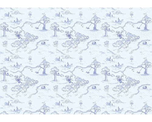 Papier peint avec motif de forêt et animaux
