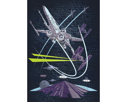 Fototapete Vlies DX4-039 Disney Edition 4 Star Wars Classic x -Wing 4-tlg. 200 x 280 cm Star Wars Wandbild mit X-Wing und TIE-Fighter Design