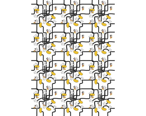 Fototapete Vlies DX4-006 Disney Edition 4 Mickey Foot Labyrinth 4-tlg. 200 x 280 cm Tapete mit sich wiederholendem Muster von Mickey Maus und geometrischen Formen