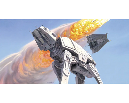 Papier peint panoramique intissé DX10-05 Disney Edition 4 Star Wars Classic RMQ Hoth 10 pces 500 x 250 cm Illustration d'un marcheur de combat AT-AT avec un vaisseau spatial en arrière-plan