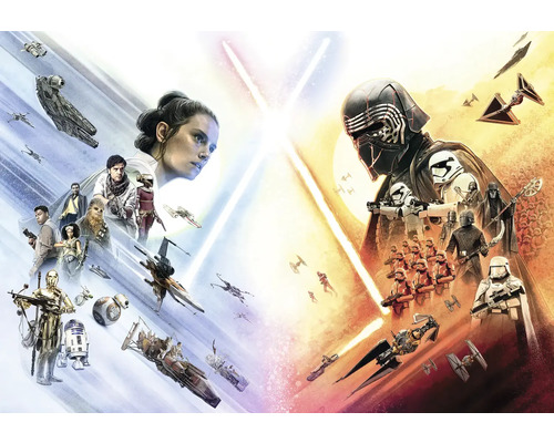 Fototapete Papier 8-4114 Disney Edition 4 Star Wars EP9 Movie Poster Wide 8-tlg. 368 x 254 cm Star Wars: Der Aufstieg Skywalkers Filmposter mit Rey, Kylo Ren und Raumschiffen