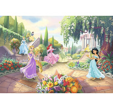 Illustration de princesses Disney dans un jardin