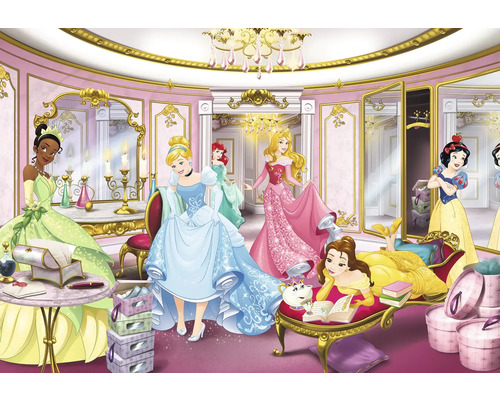 Fototapete Papier 8-4108 Disney Edition 4 Princess Mirror 8-tlg. 368 x 254 cm Szene mit verschiedenen Disney Prinzessinnen in einem Zimmer