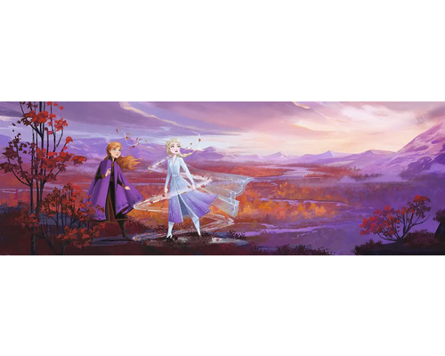 Fototapete Papier 4-4104 Disney Edition 4 Frozen Panorama 8-tlg. 368 x 127 cm Szene aus dem Film Die Eiskönigin 2 mit Anna und Elsa in einer Herbstlandschaft