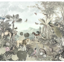 Illustration d'une scène de jungle avec des animaux