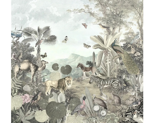Illustration d'une scène de jungle avec des animaux