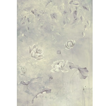 Peinture avec des fleurs et des feuilles épanouies
