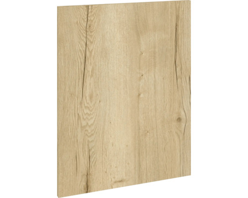 PICCANTE Smart cache de lave-vaisselle pour lave-vaisselle semi-encastré 45 cm chêne sauvage reproduction avec bord épais « BB » Panneau de bois avec grain