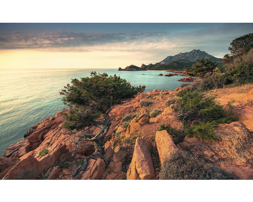 Papier peint panoramique intissé SHX9-066 Paradiso II 9 pces 450 x 280 cm Paysage côtier avec rochers et vue sur la mer