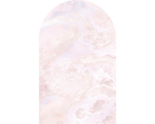 Papier peint panoramique intissé D1-061 Ink Mármol Rosa autoadhésif 1 pce 127 x 200 cm Panneau décoratif aspect marbre en forme d'arche