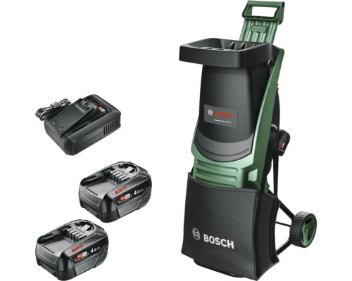 Broyeur sans fil BOSCH UniversalShredder, y compris batterie (2 x 18V-25) 4,0 Ah, chargeur et sac de collecte de 28 l Broyeur à batterie Bosch avec batteries et chargeur