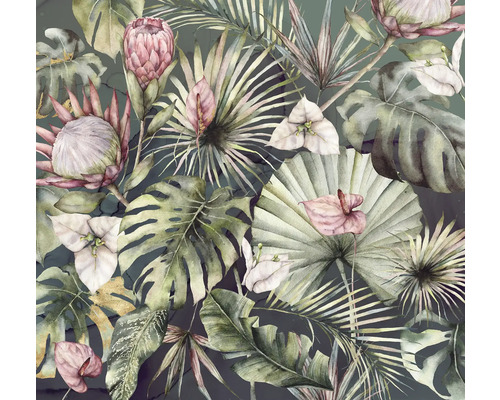 Papier peint panoramique intissé INX6-043 Ink Monsterawelt 6 pces 300 x 280 cm Illustration de diverses plantes tropicales