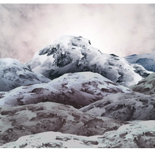 Gemälde einer verschneiten Berglandschaft