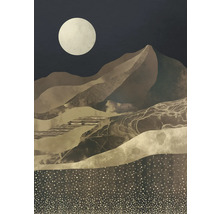 Image murale décorative avec motif de montagne et lune