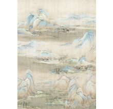 Papier peint avec motif de paysage de montagne