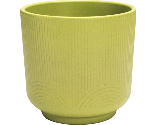 Blumentopf aus Keramik mit gerippter Textur und gewölbtem Design