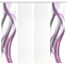 Schiebevorhang mit abstraktem Wellenmuster in Grau und Lila