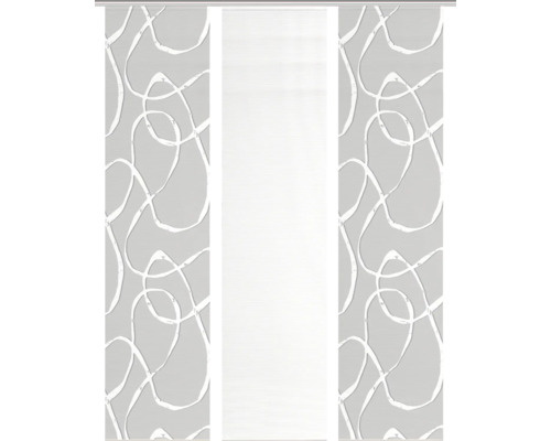 Schiebegardine mit Muster und transparentem Stoff