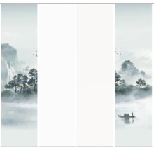 Schiebegardine mit Landschaftsmotiv und Boot