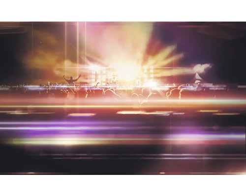 Ambiance de concert avec foule en liesse devant la scène