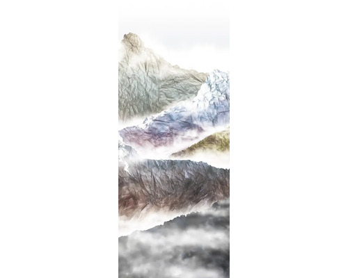 Abstraktes Bergpanorama mit zerknitterter Papierstruktur
