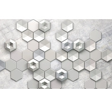 Carreaux muraux hexagonaux sur structure en béton