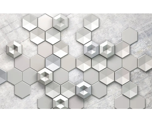 Hexagonale Wandfliesen auf Betonstruktur