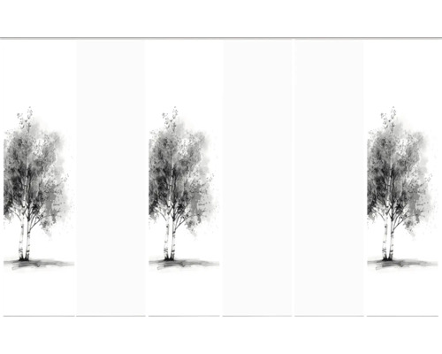 Schiebegardine mit Birkenmotiv