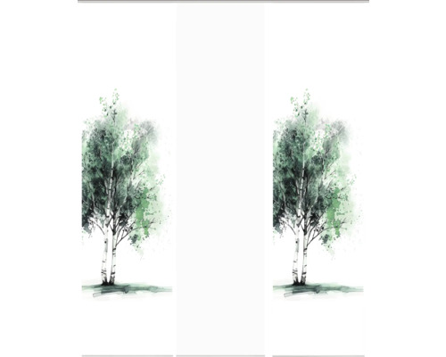 Schiebegardine mit Birkenmotiv