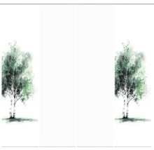 Schiebegardine mit Birkenmotiv