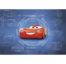 Motif Cars avec Flash McQueen et dessins techniques