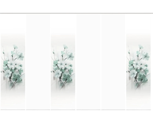 Dekorative Schiebegardine mit Blumenmuster für Fenster