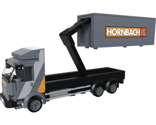HORNBACH Brick Set Container Transport Truck Klemmbausteine 21.3x7x9.3 cm Hornbach LEGO Modell eines LKW mit Container