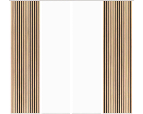 Schiebetür mit Holzlamellen zur Raumgestaltung