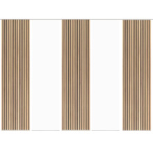 Drei Paneele aus Holzlatten zur Wandgestaltung