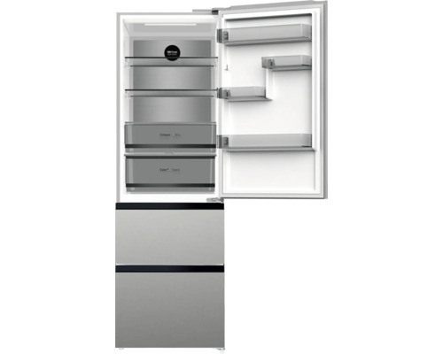 Réfrigérateur-congélateur Wolkenstein WFD400ENFDDIX lxhxp 60 x 190,8 x 63,8 cm dark inox design Réfrigérateur-congélateur ouvert équipé de compartiments, de tiroirs et de la fonction No Frost.