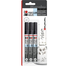 Marabu Feutres pour porcelaine et verre, universel et calligraphie, en set