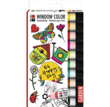 Marabu Window Color Set de crayons de peinture pour fenêtre sur le thème du jardin