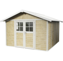 Abri de jardin avec double porte et toit à deux pans