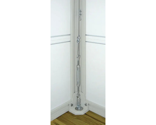 Vue détaillée d'un dispositif de tension pour un système de protection contre le vent