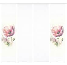 Panneau coulissant à motif de coquelicots