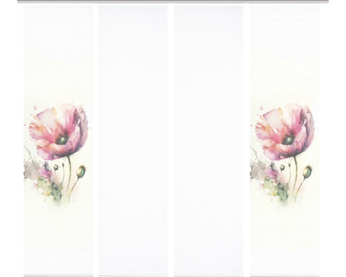 Panneau coulissant à motif de coquelicots