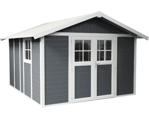 Abri de jardin avec double porte et fenêtres