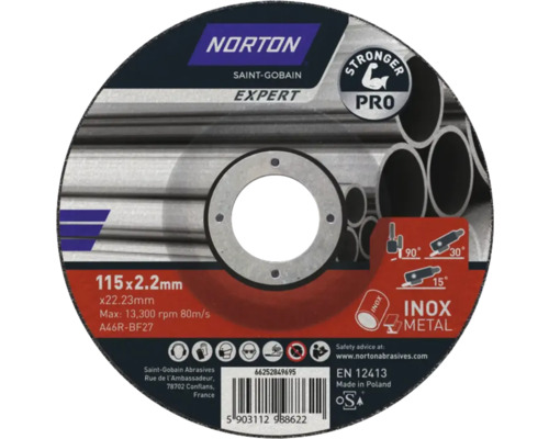 Norton Saint-Gobain Expert disque à tronçonner, 115x2.2 millimètres