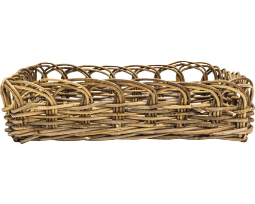 Tablette décorative panier fibre naturelle 38 x 28 x 10 cm gris Panier tressé en rotin