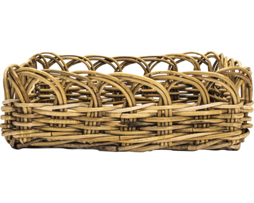 Tablette décorative panier fibre naturelle 28 x 28 x 8 cm gris Panier en osier tressé